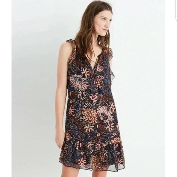 Madewell Dresses & Skirts - {Madewell} Sea Floral Lily Ruffle Dress Size Small